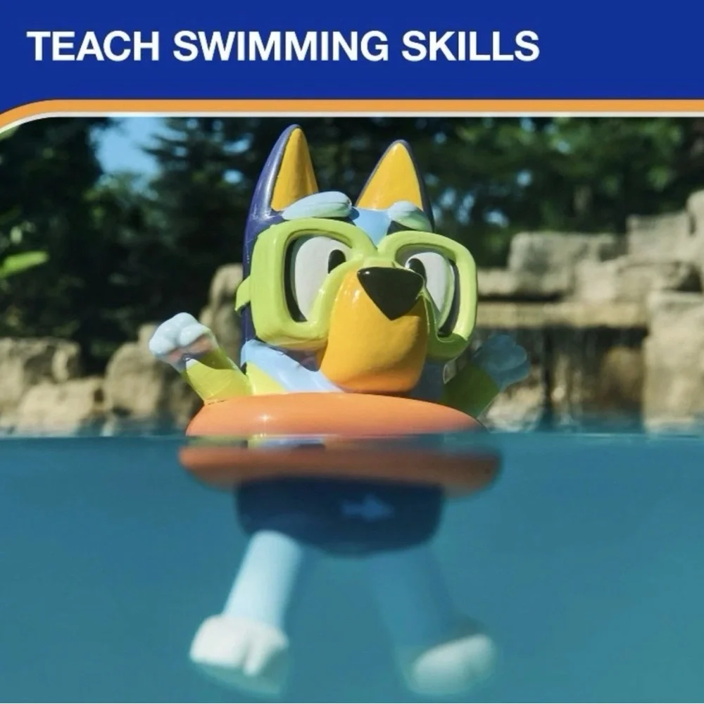 SwimWays Bluey Floatin' Figures - Blue and Orange Swim with Bluey! 😍 New in Box
